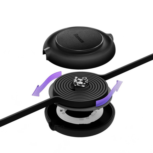 Кабель Baseus Free2Draw Retractable Crystal Fast Charging Data Cable USB to M+L+C 3.5A 1.1m Cluster Чорний