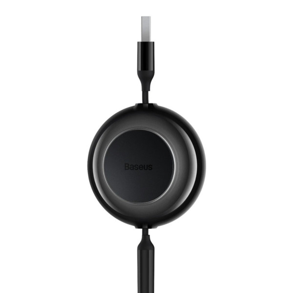 Кабель Baseus Free2Draw Retractable Crystal Fast Charging Data Cable USB to M+L+C 3.5A 1.1m Cluster Чорний