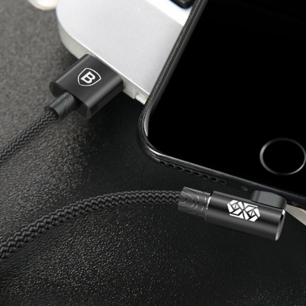 Кабель Baseus MVP Elbow Type Cable USB For IP 2A 1m Чорний
