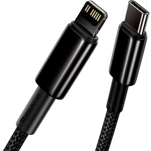 Кабель Baseus Tungsten Gold Fast Charging Data Cable Type-C to iP PD 20W 1m Чорний