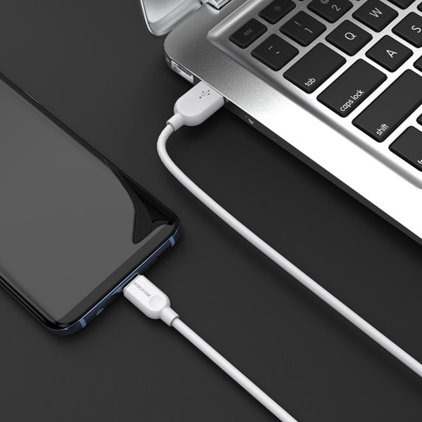 Кабель BOROFONE BX14 USB to Type-C 2.4A, 1m, PVC, TPE connectors, Білий