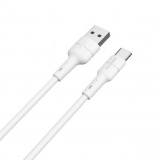 Кабель BOROFONE BX30 USB to Type-C, 3A, 1m, silicone, TPE connectors, Білий