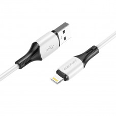 Кабель BOROFONE BX79 Type-C to iP 3A, 20W, 1m,, silicone, silicone connectors, Білий