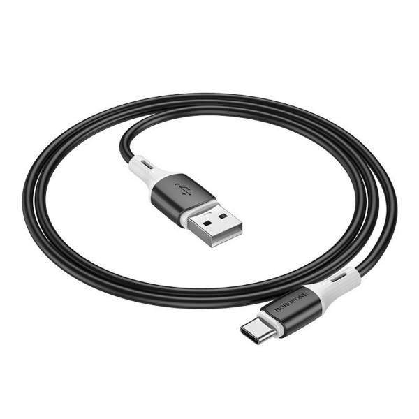 Кабель BOROFONE BX79 USB to Type-C 3A, 1m, silicone, silicone connectors, Чорний
