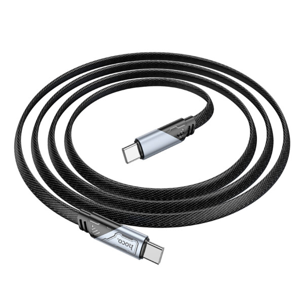 Кабель HOCO U119 Type-C to Type-C 60W, 1.2m, nylon, aluminum connectors, Black