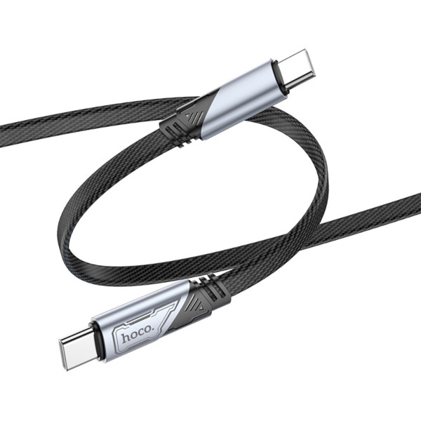 Кабель HOCO U119 Type-C to Type-C 60W, 1.2m, nylon, aluminum connectors, Black