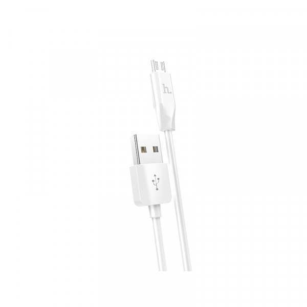 Кабель HOCO X1 USB to Micro 2.4A, 1m, PVC, PVC connectors, Білий