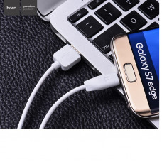 Кабель HOCO X1 USB to Micro 2.4A, 1m, PVC, PVC connectors, Білий