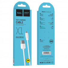 Кабель HOCO X1 USB to Micro 2.4A, 1m, PVC, PVC connectors, Білий