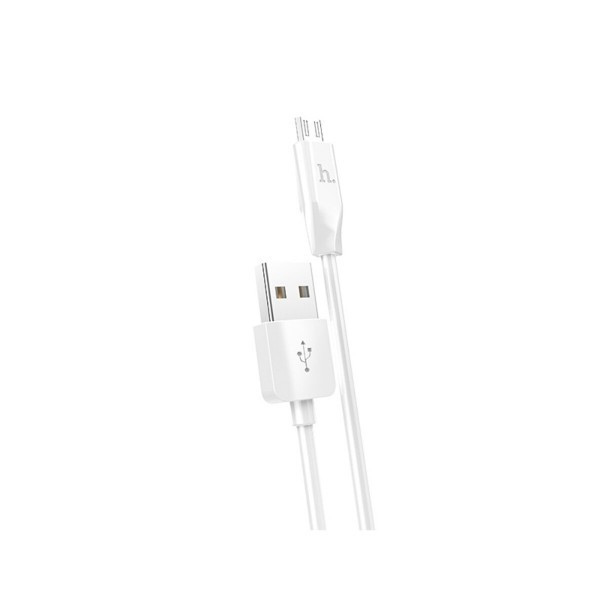 Кабель HOCO X1 USB to Micro 2.4A, 1m, PVC, PVC connectors, Білий