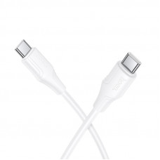 Кабель HOCO X124 Bien 60W silicone charging data cable C to C White (6942007664455)