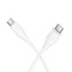 Кабель HOCO X124 Bien 60W silicone charging data cable C to C White (6942007664455)