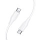 Кабель HOCO X124 Bien 60W silicone charging data cable C to C White (6942007664455)
