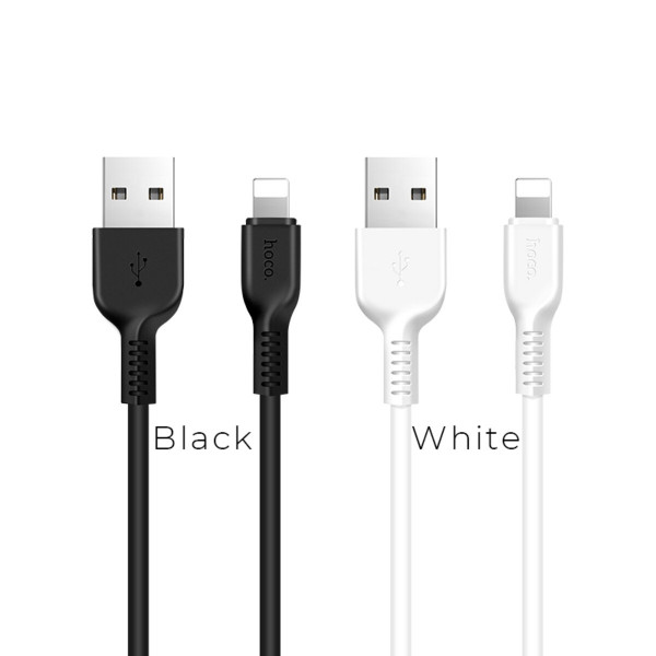 Кабель HOCO X13 USB to iP 2.4A, 1m, PVC, PVC connectors, Чорний