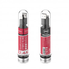 Кабель HOCO X14 USB to iP 2A, 1m, nylon, aluminum connectors, Black (6957531062820)