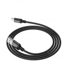 Кабель HOCO X14 USB to iP 2A, 1m, nylon, aluminum connectors, Black (6957531062820)