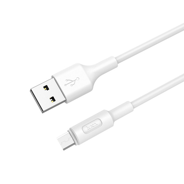 Кабель HOCO X25 USB to Micro 2A, 1m, PVC, PVC connectors, White