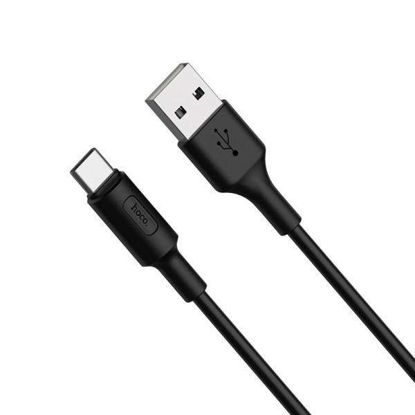 Кабель HOCO X25 USB to Type-C 2A, 1m, PVC, PVC connectors, Black (6957531080145)