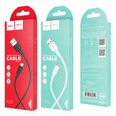 Кабель HOCO X25 USB to Type-C 2A, 1m, PVC, PVC connectors, Black (6957531080145)