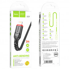 Кабель Hoco X59 Victory charging data cable iP(L=2M) Black (6931474794055)