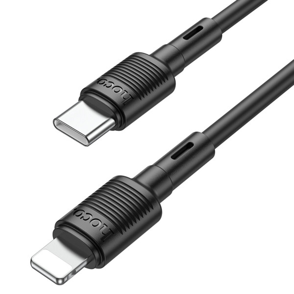 Кабель HOCO X83 Type-C to iP 20W, 1m, PVC, PVC connectors, Чорний