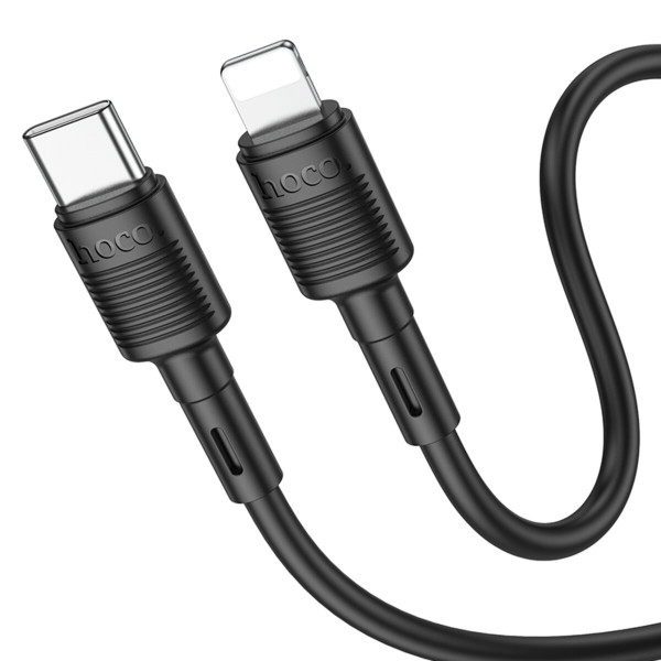 Кабель HOCO X83 Type-C to iP 20W, 1m, PVC, PVC connectors, Чорний