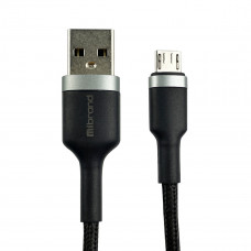 Кабель Mibrand MI-71 Metal Braided Cable USB for Micro 2.4A 1m Чорний