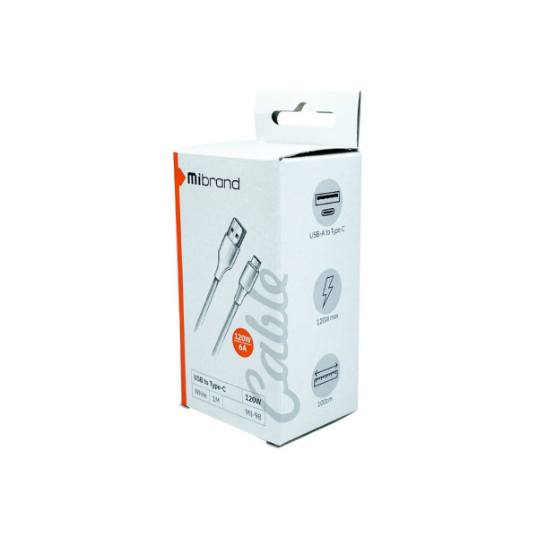 Кабель Mibrand MI-98 PVC Tube Cable USB for Type-C 120W 1m White