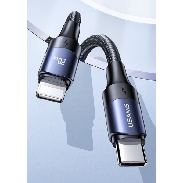 Кабель Usams US-SJ521 U71 Type-C to Lightning 20W PD Fast Charging & Data Cable 1.2m Чорний