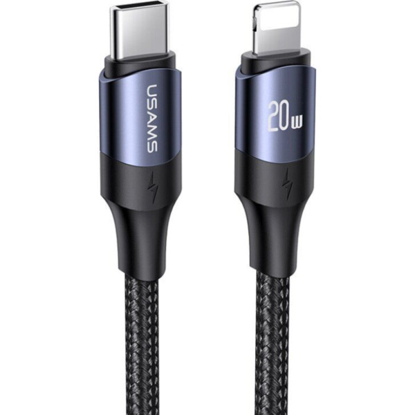 Кабель Usams US-SJ521 U71 Type-C to Lightning 20W PD Fast Charging & Data Cable 1.2m Чорний