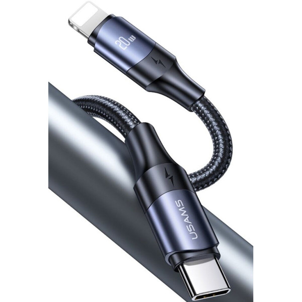 Кабель Usams US-SJ521 U71 Type-C to Lightning 20W PD Fast Charging & Data Cable 1.2m Чорний