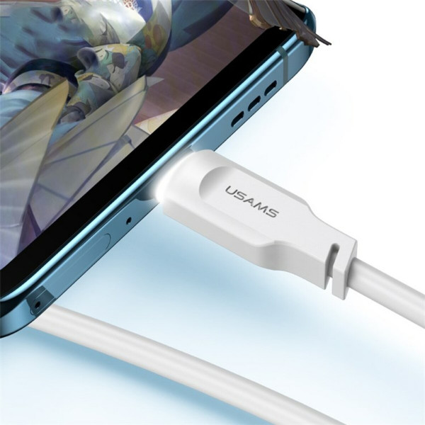Кабель Usams US-SJ568 Type-C 6A Fast Charging & Data Cable Lithe Series 1.2m White