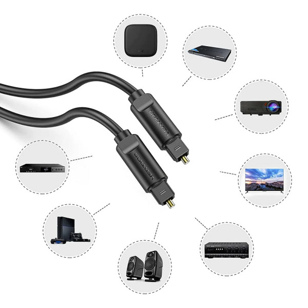 Кабель Vention Optical Fiber Audio Cable 2M Чорний (BAEBH)