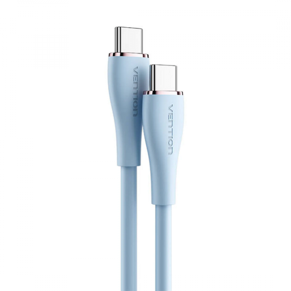 Кабель Vention USB 2.0 C Male to C Male 5A Cable 1.5M Light Блакитний Silicone Type (TAWSG)