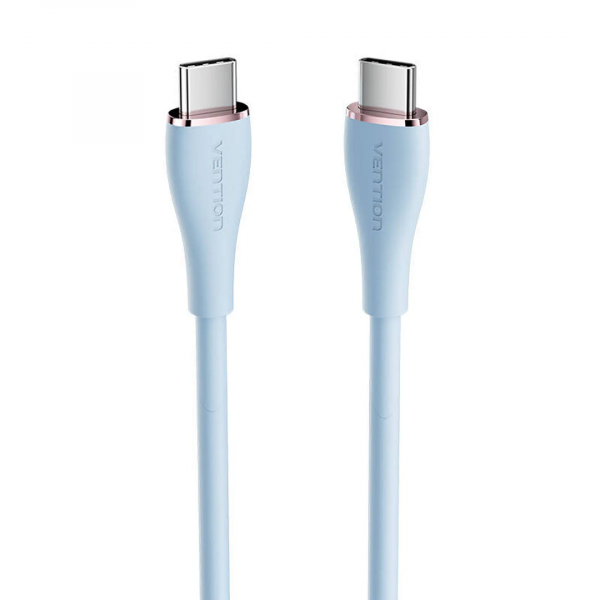 Кабель Vention USB 2.0 C Male to C Male 5A Cable 1.5M Light Блакитний Silicone Type (TAWSG)
