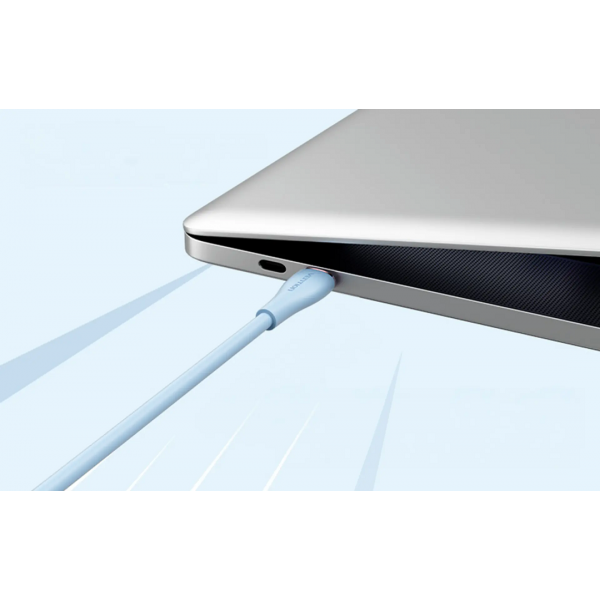 Кабель Vention USB 2.0 C Male to C Male 5A Cable 1.5M Light Блакитний Silicone Type (TAWSG)