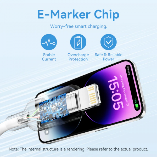 Кабель Vention USB 2.0 Type-C Male to Lightning Male 3A Cable 2M Чорний PVC Type