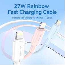 Кабель Vention USB 2.0 Type-C Male to Lightning Male 3A Cable 2M Чорний PVC Type