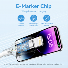 Кабель Vention USB 2.0 Type-C Male to Lightning Male 3A Cable 2M Чорний PVC Type