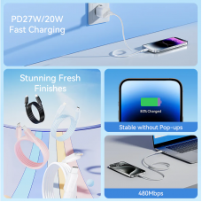 Кабель Vention USB 2.0 Type-C Male to Lightning Male 3A Cable 2M Чорний PVC Type