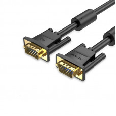 Кабель Vention VGA(3+6) Male to Male Cable with ferrite cores 5M Чорний (DAEBJ)