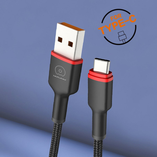 Кабель WUW-X203 USB Type-C 2,4A 1m чорний