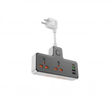 Мережевий подовжувач HOCO AC12A Reise 2-position expansion socket(PD30W/1C3A) Black (6942007607094)