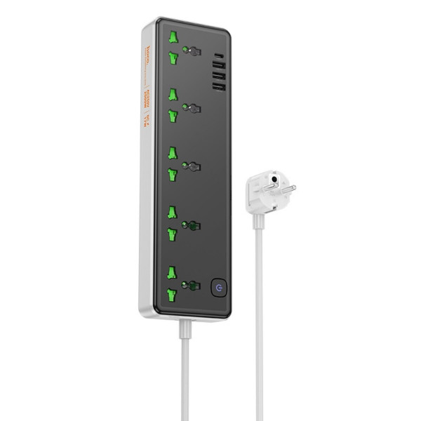 Мережевий подовжувач HOCO AC13A Talento 5-position socket(1C3A) Black