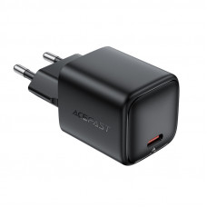 Мережевий зарядний пристрій ACEFAST A136 PD40W mini GaN USB-C fast charger Black (6974316286233)
