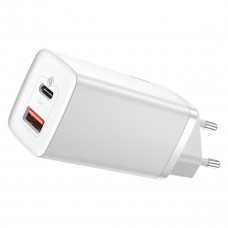 Мережевий зарядний пристрій Baseus GaN2 Lite Quick Charger C+U 65W EU Білий