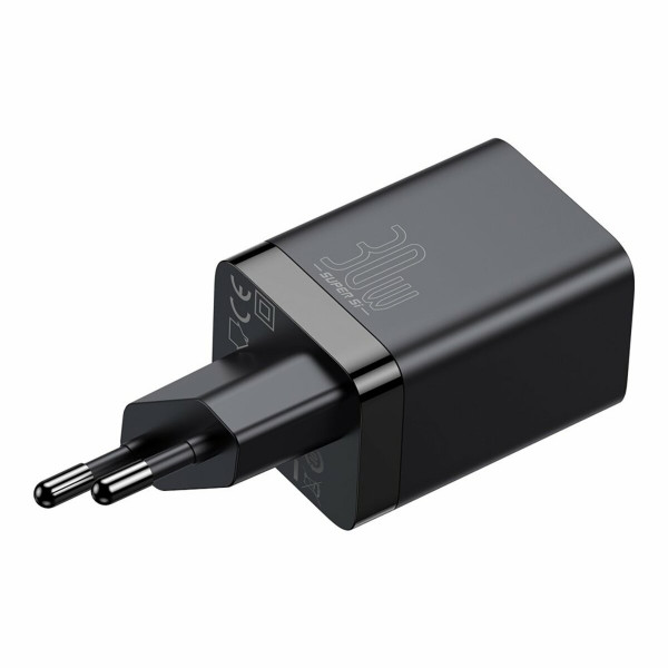 Мережевий зарядний пристрій Baseus Super Si Pro Quick Charger C+U 30W EU Black