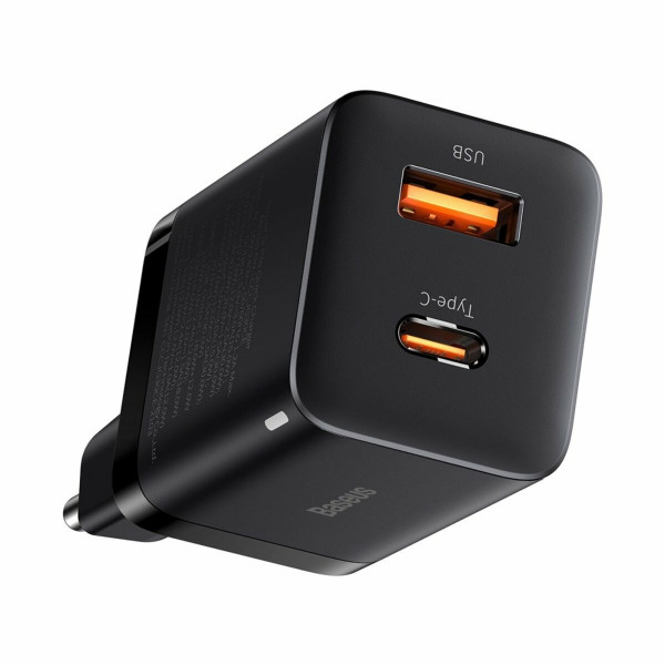 Мережевий зарядний пристрій Baseus Super Si Pro Quick Charger C+U 30W EU Black