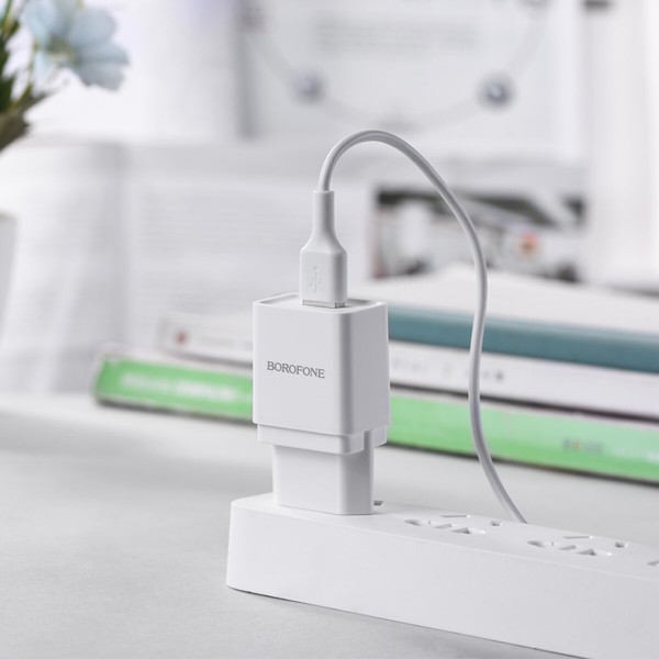 Мережевий зарядний пристрій BOROFONE BA19A Nimble single port White