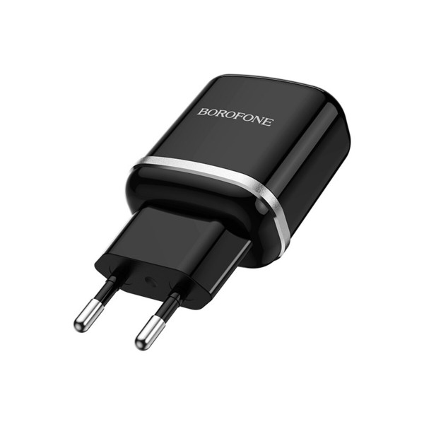 Мережевий зарядний пристрій BOROFONE BA36A High speed single port QC3.0 charger set18W Чорний
